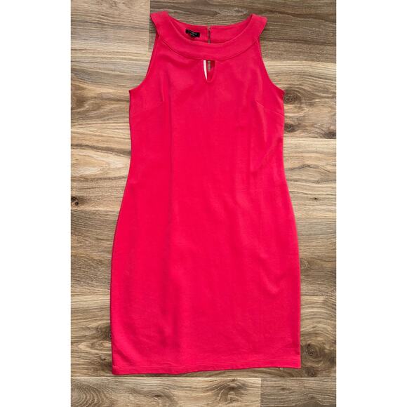 Talbots Keyhole Sheath Midi Dress Coral - Size Small Petite - OB - Picture 8 of 12